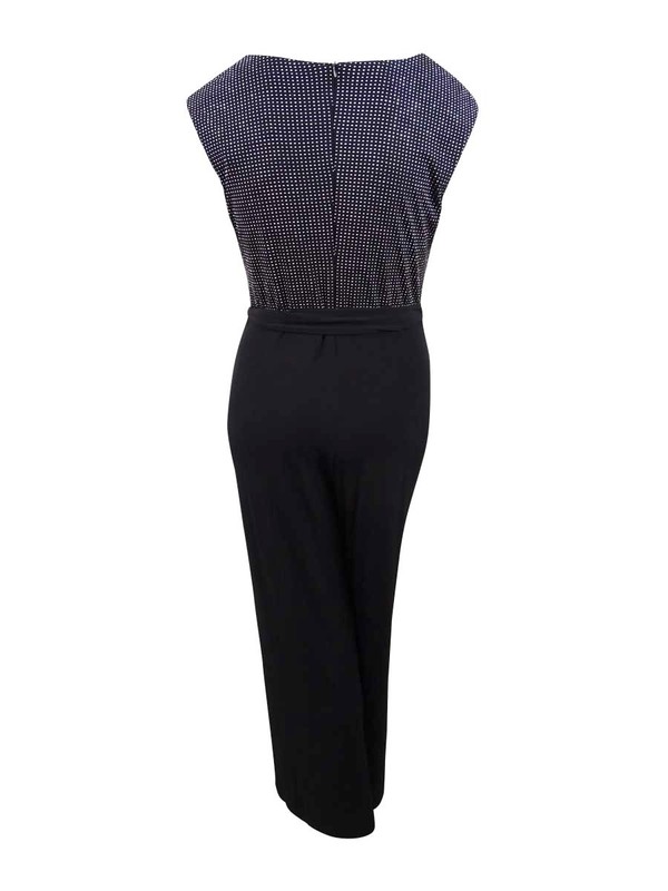 Connected Apparel Womens Black Glitter Boot Cut Jumpsuit 16 B B