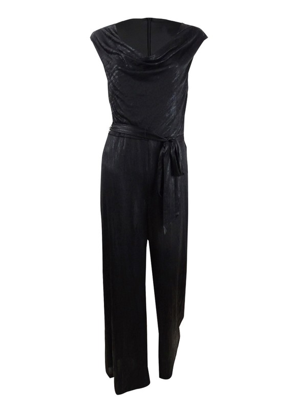 Connected Women's Cowlneck Jumpsuit (8 Black)