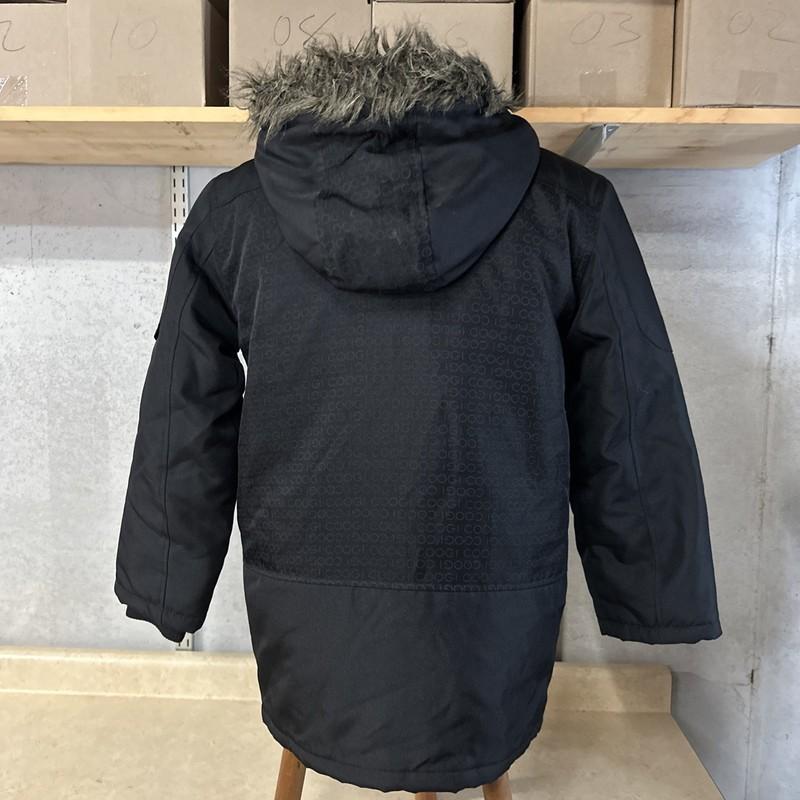 Coogi Fur Hood Y2K Quilted Canvas Jacket Women’s M Medium Black Canvas