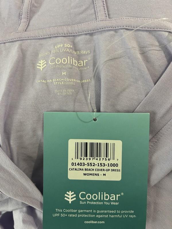 Coolibar UPF 50+ Catalina Beach Cover Up Dress Hooded Pockets Size M Lilac
