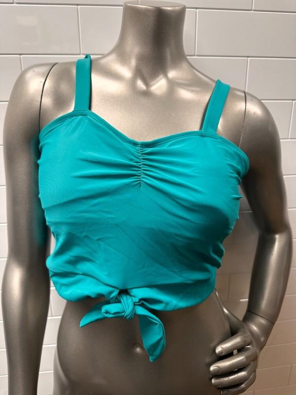 CORAL REEF SWIM STAY-CATION BATHING SUIT TOP MEDIUM 20141-GRN-M