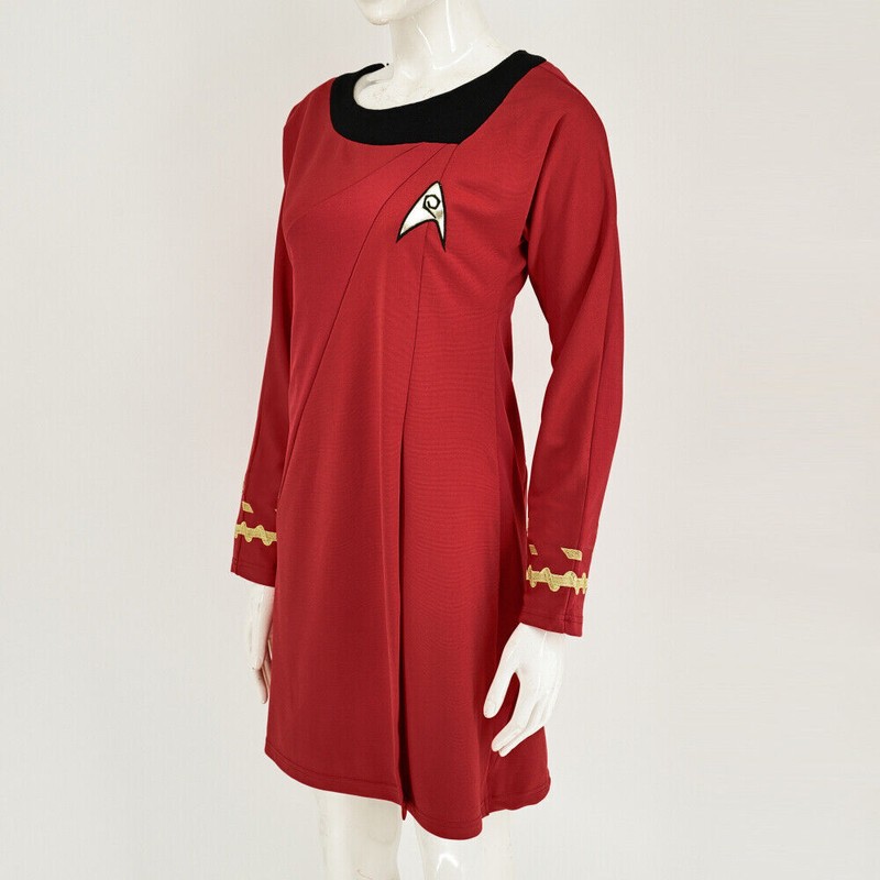 Cosplay TOS Female Duty Uniforms The Original Series Blue Red Starfleet Dresses
