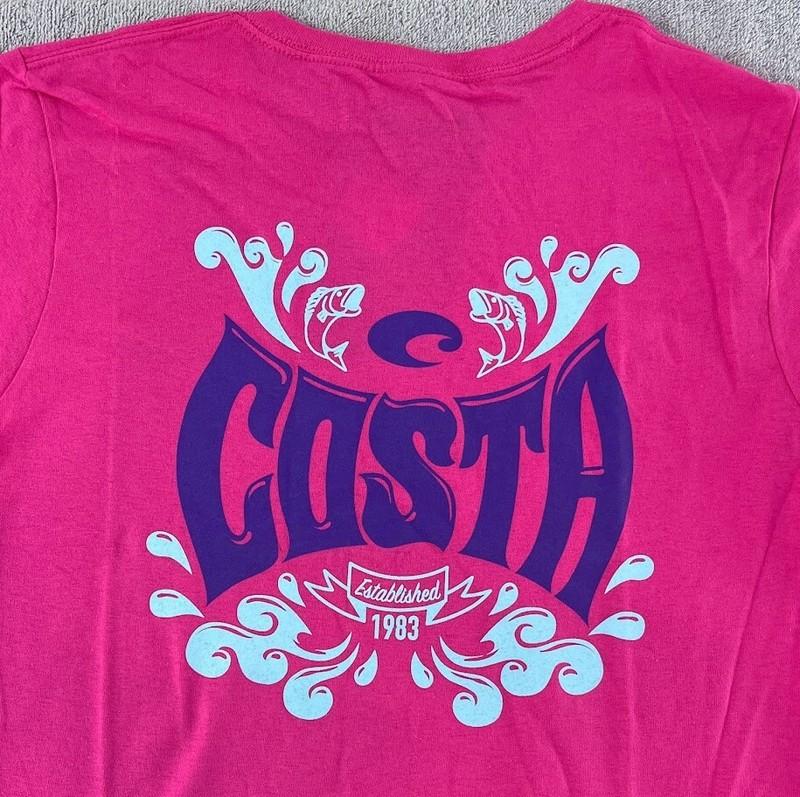 Costa Del Mar - Pink Short Sleeve Women's T-shirt - Size Medium Female Cut - NEW
