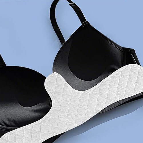 Cotton Bra Liners 3 Layer Reusable Under Breast Sweat Pads For Women