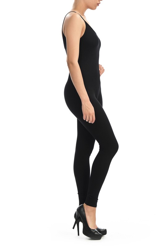 COTTON SPANDEX SPAGHETTI STRAP CATSUIT JUMPSUIT ONE PIECE UNITARD S-3X - USA