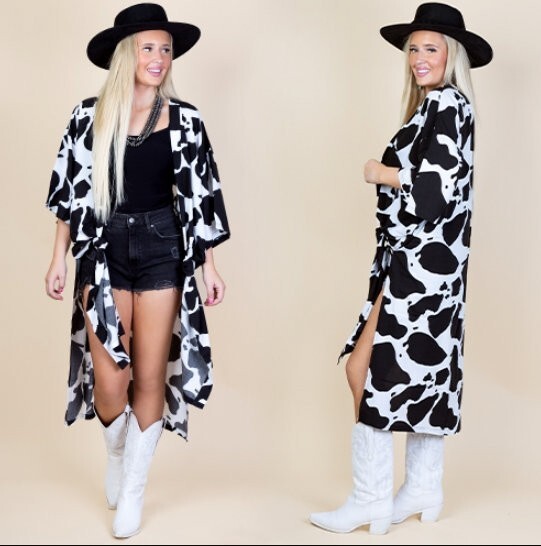 Cow Print Duster - One Size