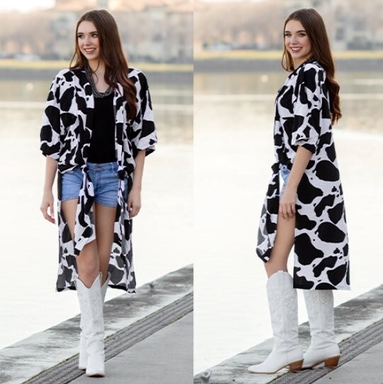 Cow Print Duster - One Size