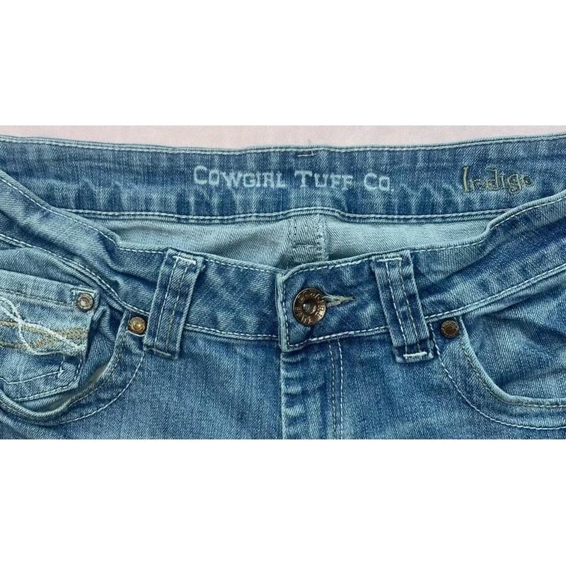 Cowgirl Tuff Co Women's Jeans 30x31 Indigo Bootcut Don't Fence Me In Denim