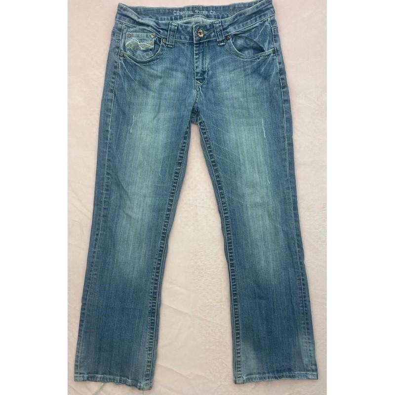 Cowgirl Tuff Co Women's Jeans 30x31 Indigo Bootcut Don't Fence Me In denim