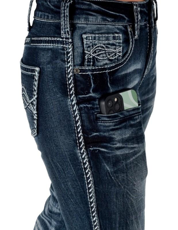Cowgirl Tuff Western Jeans Womens Firewater 33 Reg Medium Wash JFIREW