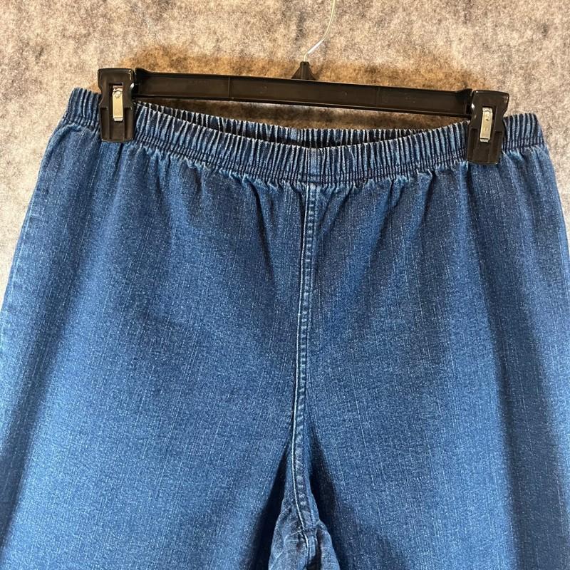 Croft & Barrow Denim Capri Jeans Women's Plus Size 1X Blue Elastic Waist Stretch