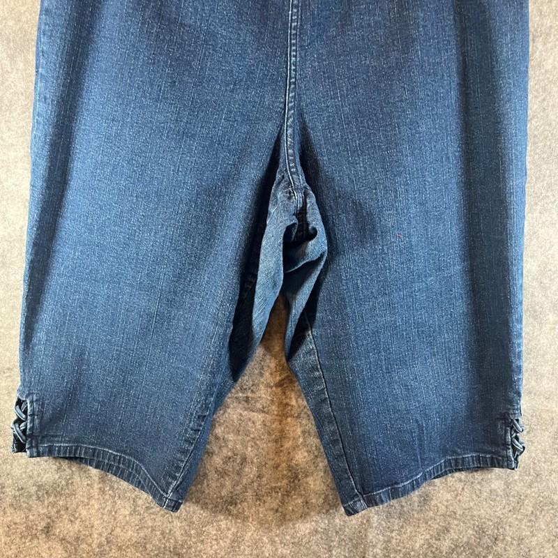 Croft & Barrow Denim Capri Jeans Women's Plus Size 1X Blue Elastic Waist Stretch