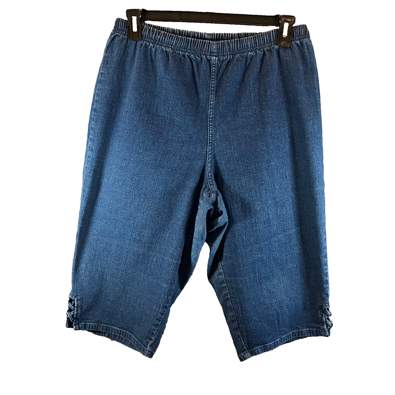 Croft & Barrow Denim Capri Jeans Women's Plus Size 1X Blue Elastic Waist Stretch