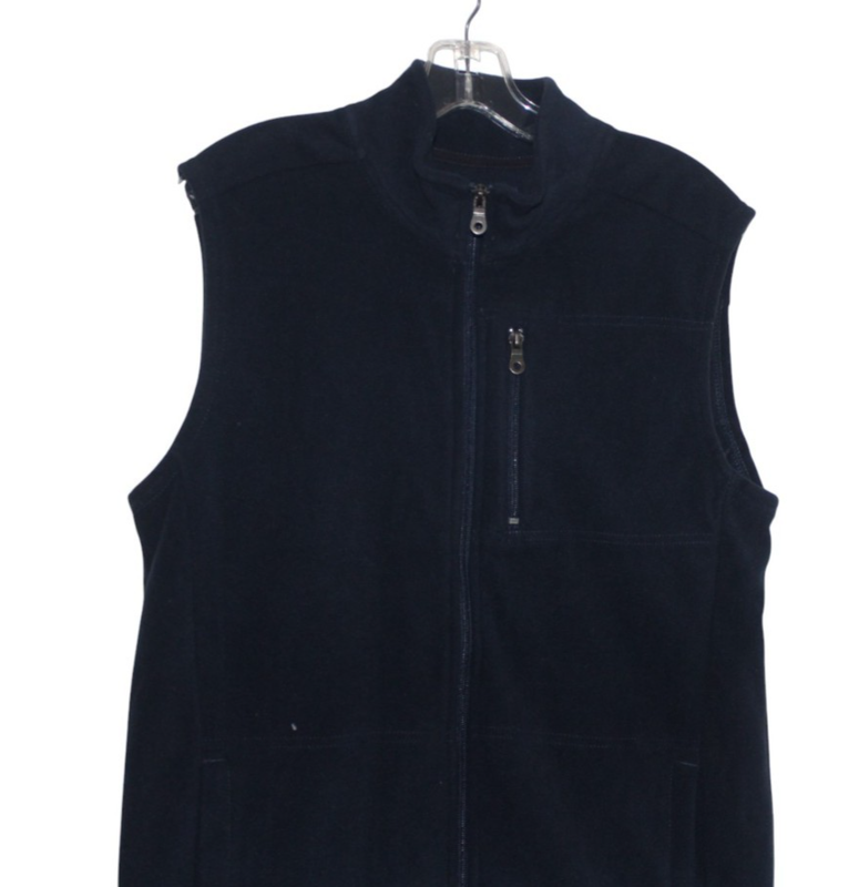 Croft & Barrow Women's Navy Blue Full Zip Fleece Vest W/ Poakets Size S NWT