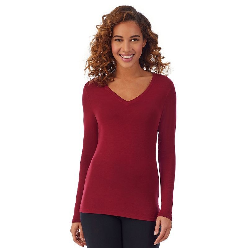 Cuddl Duds Softwear With Stretch Long Sleeve V-Neck Top NWT (B4)