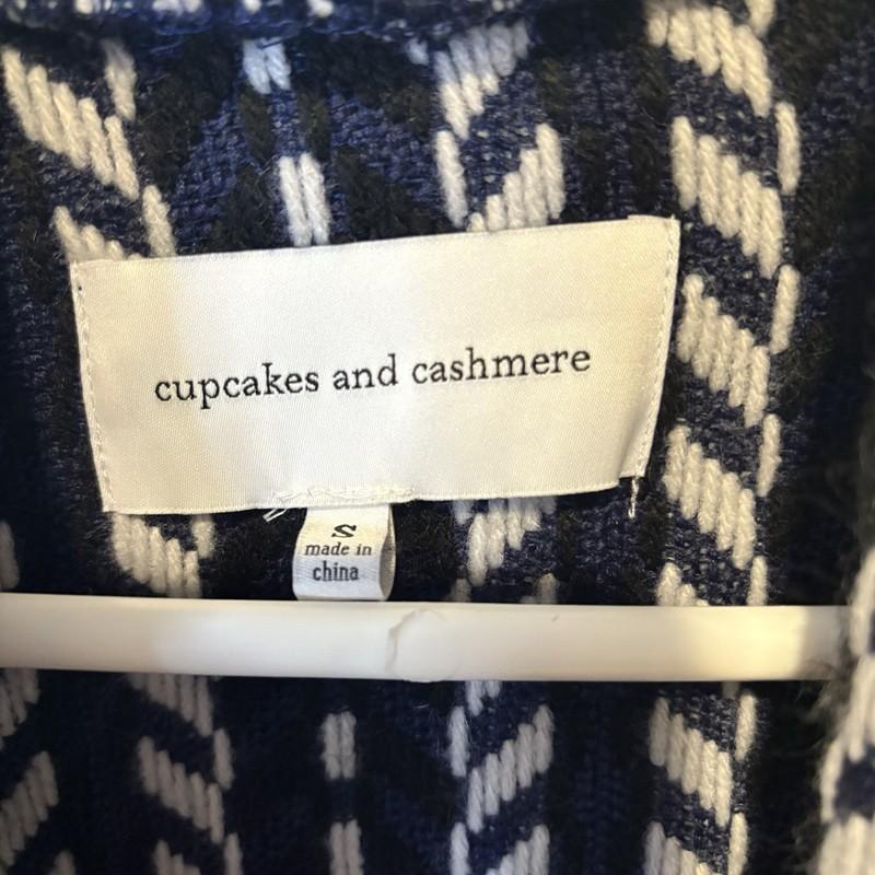 Cupcakes And Cashmere Sweater Knit Jacket Womens S Woven Fringe Tweed Boho Open