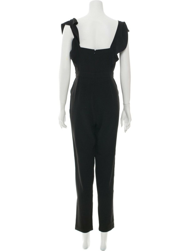 Cupcakes & Cashmere "Tamara" Black Ruffle Bib Jumpsuit Size 0 NWT