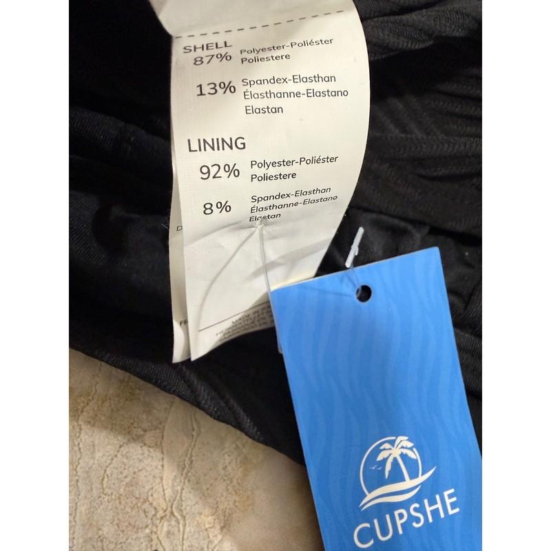 Cupshe Black Weave Textured High Waist Bikini Set Swimsuit Medium New With Tags