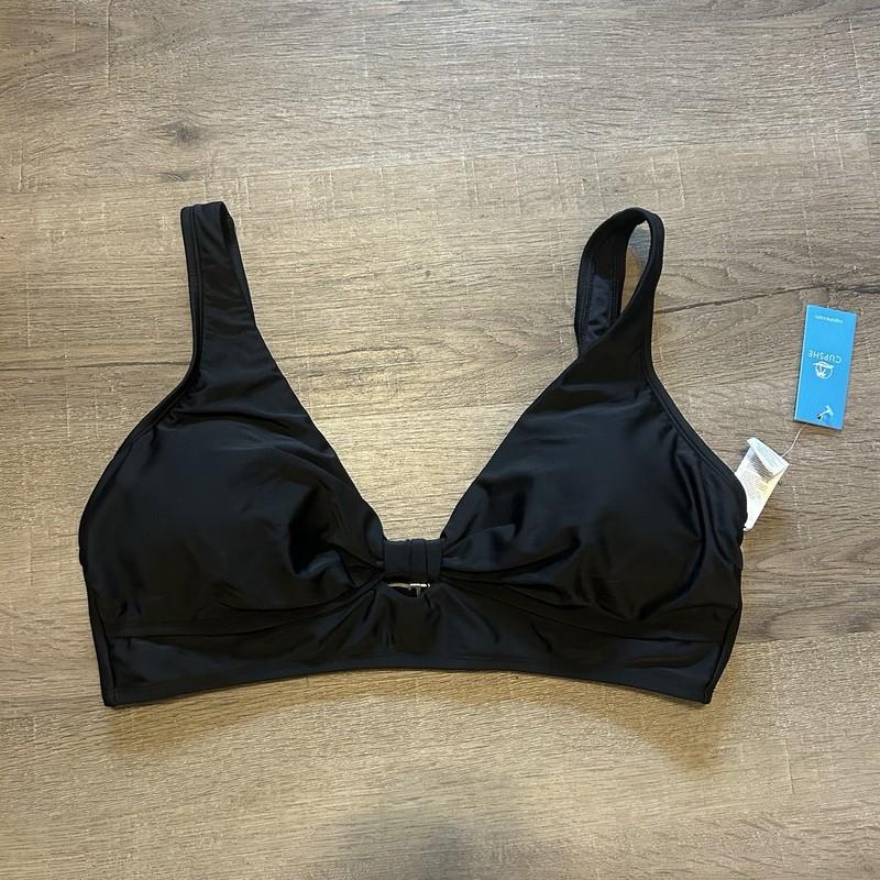 Cupshe Women's Bikini Top Black Plus Size 1X New With Tags