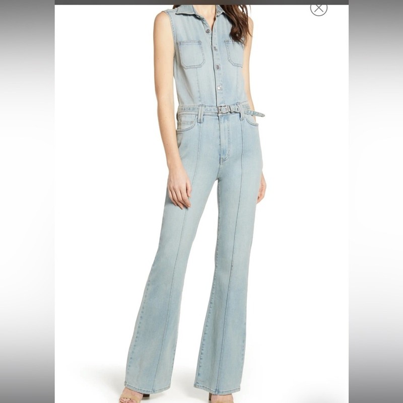 Current Elliot Zenith Sleveless Bootcut Denim Jumpsuit S NWT Festival Retro Edgy