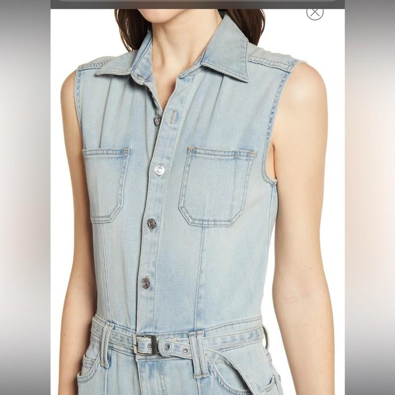 Current Elliot Zenith Sleveless Bootcut Denim Jumpsuit S NWT Festival Retro Edgy