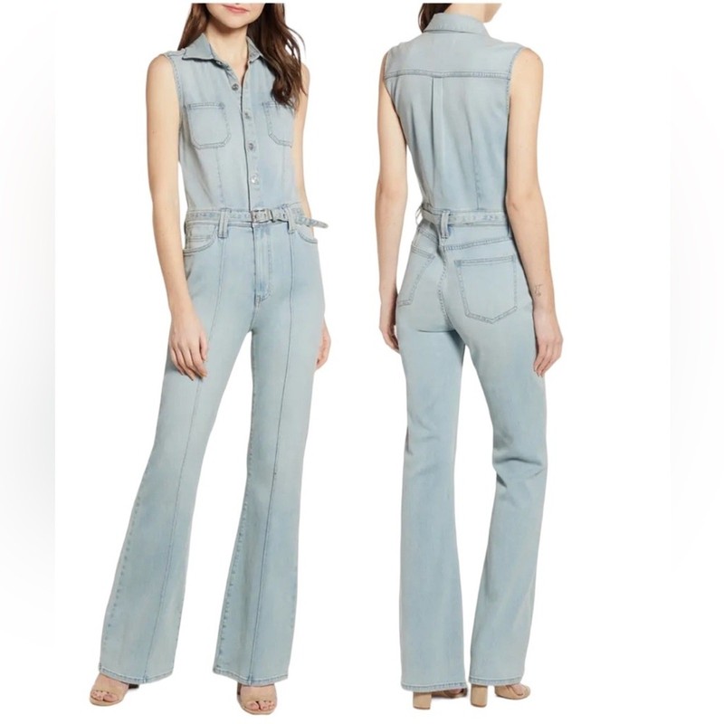 Current Elliot Zenith Sleveless Bootcut Denim Jumpsuit S NWT Festival Retro Edgy