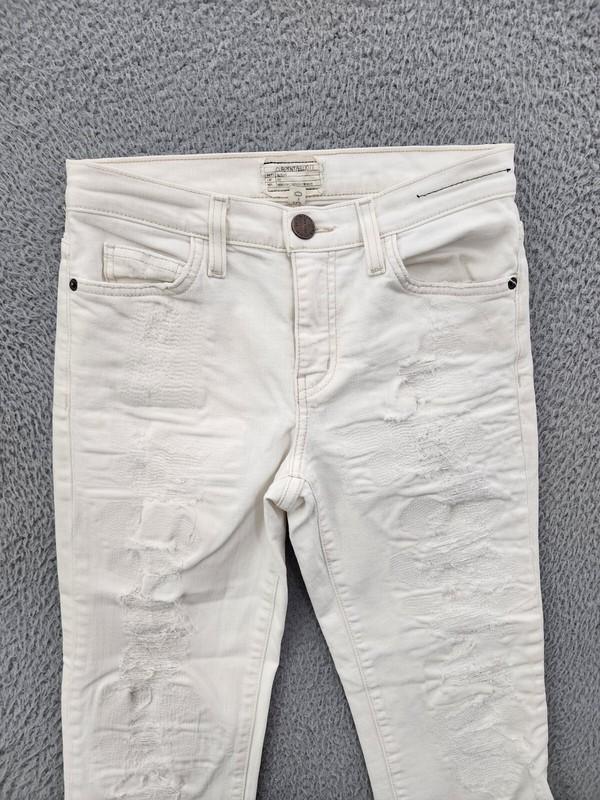 Current Elliott Jeans Womens 25 White Straight High Waist Distressed Denim