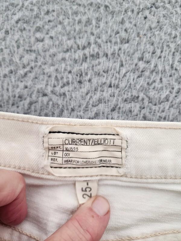 Current Elliott Jeans Womens 25 White Straight High Waist Distressed Denim