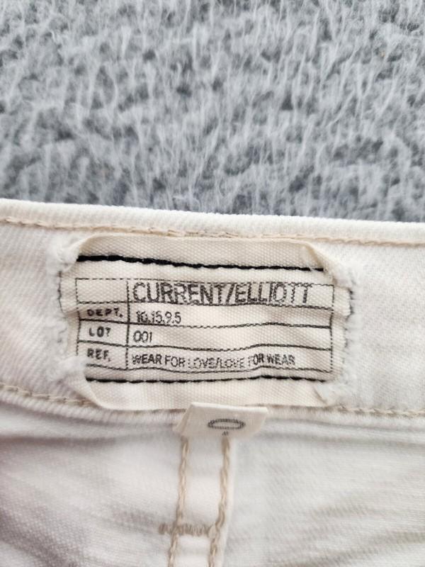Current Elliott Jeans Womens 25 White Straight High Waist Distressed Denim