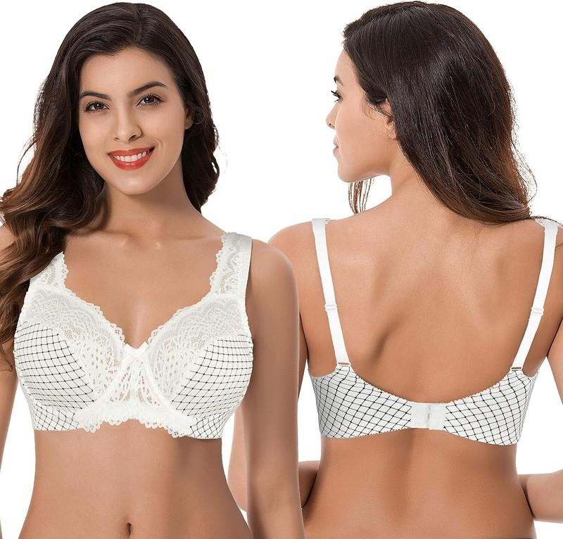 Curve Muse Women's Minimizer Unlined / Unpadded Underwire Bra 36DDD 2-Pack