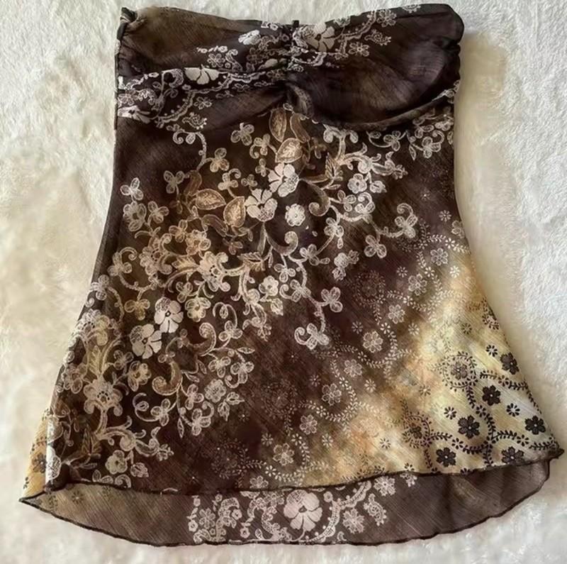 Cute Y2K 90’s Vintage Gothic Floral Sleeveless Top For Women