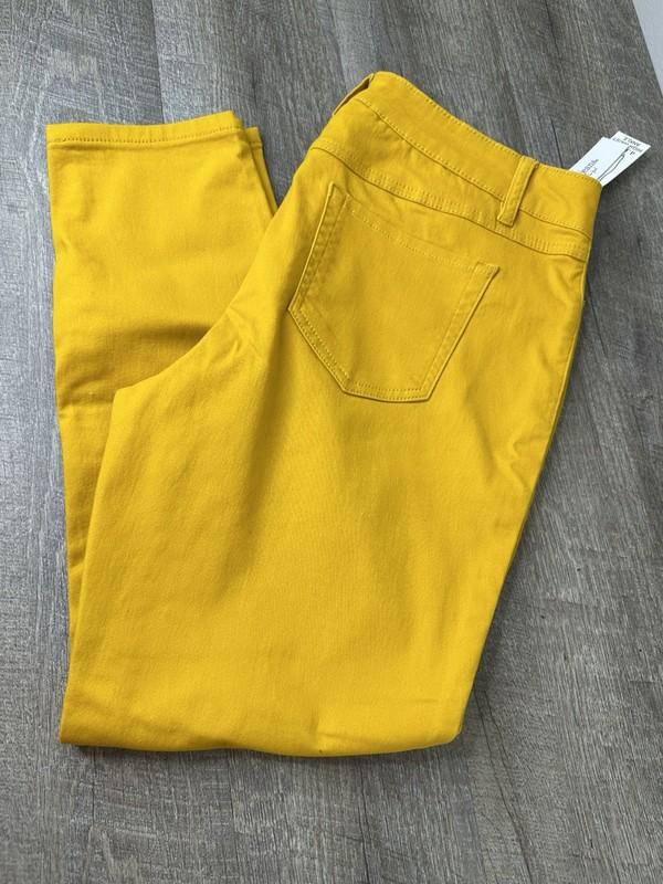 D.Jeans High Waist Women Pants Size 14 Ankle Mustard
