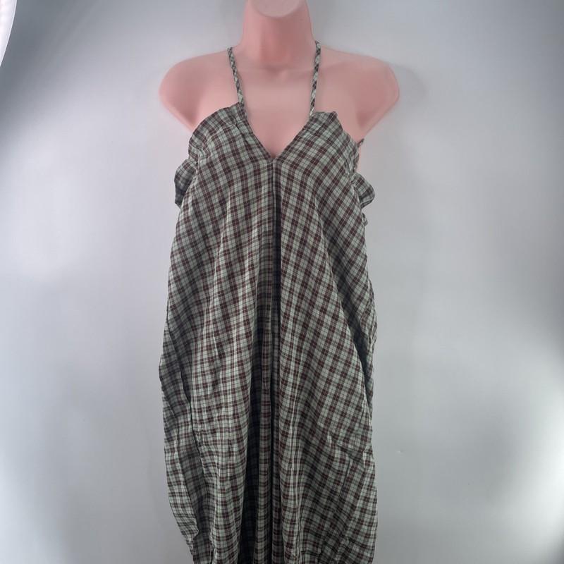 Daisy Street Strappy Jumpsuit Relaxed Fit Size UK 12 Grunge Check Print