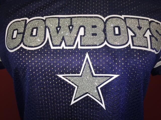 Dallas Cowboys Women's Glitter Football Jersey