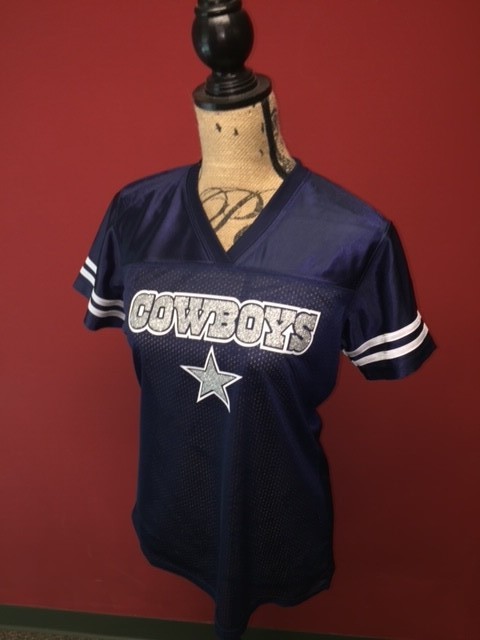 Dallas Cowboys Women's Glitter Football Jersey