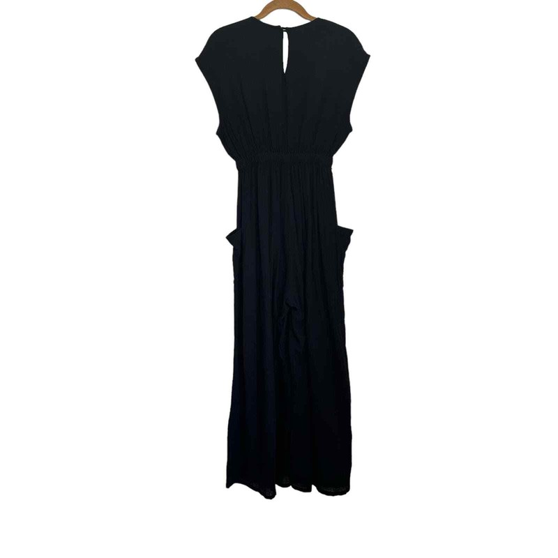 Dame Los Angeles Deep V Neck Wide Leg Cotton Gauze Jumpsuit Summer Favorite Sz S