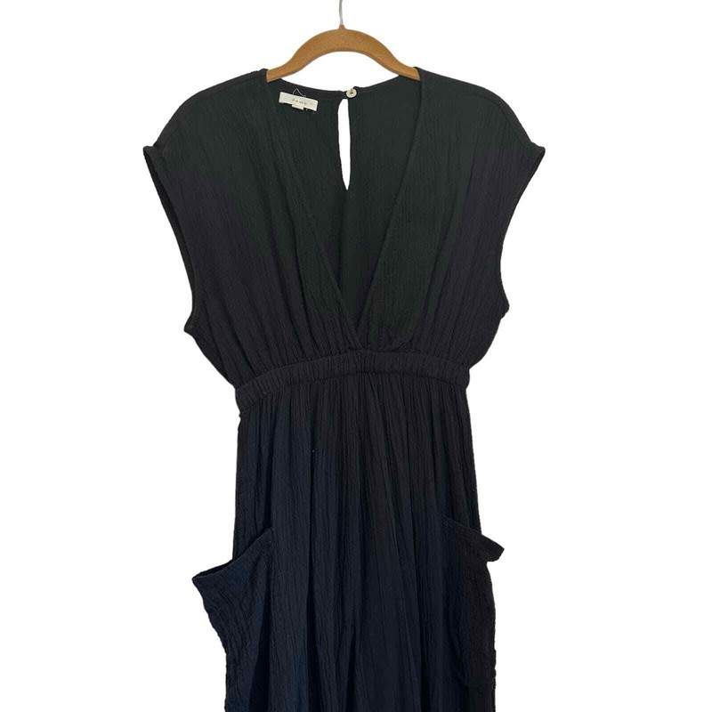 Dame Los Angeles Deep V Neck Wide Leg Cotton Gauze Jumpsuit Summer Favorite Sz S