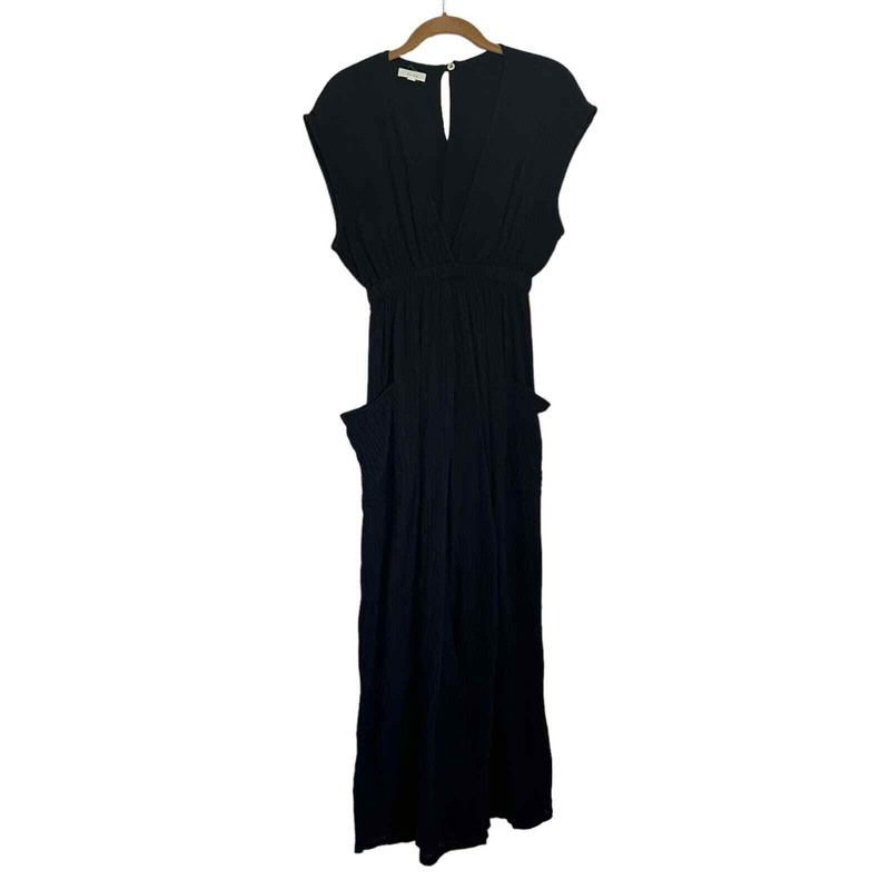 Dame Los Angeles Deep V Neck Wide Leg Cotton Gauze Jumpsuit Summer Favorite sz S