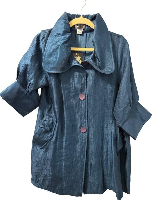 Damee Inc. Womens Jacket Sz L 100% Polyester Blue Jacket