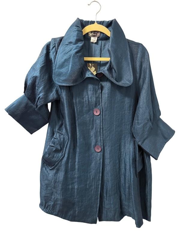 Damee Inc. Womens Jacket Sz L 100% Polyester Blue Jacket