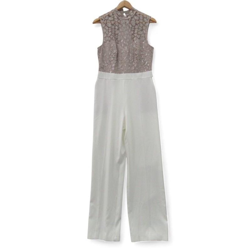 Damsel in a Dress Eria Lace Jumpsuit Size UK 12 Champagne With Tags - Preloved
