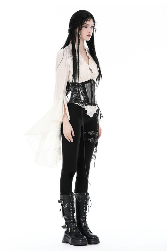 DARK IN LOVE Steampunk Gothic Elegant Long Trumpet Sleeves Top Women T-Shirt