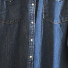 Dark Wash Blue Cotton Denim Pearl Button Cowboy Cut Western Shirt 3XL XXXL 3X