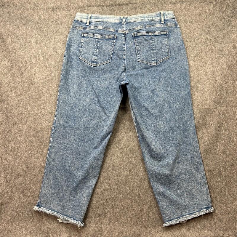 Democracy Ab Solution Spliced Straight Leg Jeans Women's Size 22W Step Fray NWT
