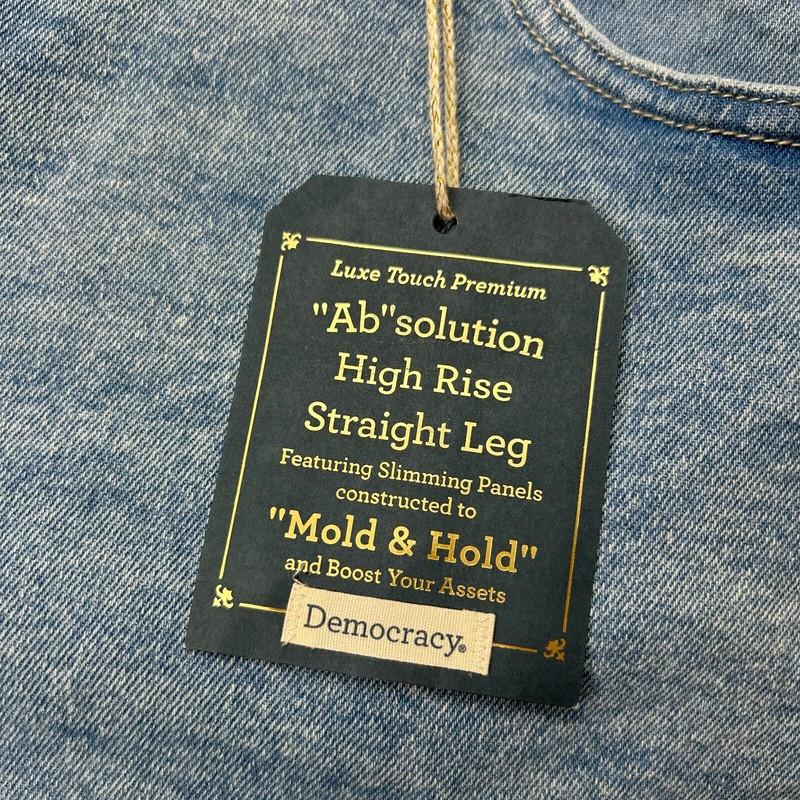 Democracy Ab Solution Spliced Straight Leg Jeans Women's Size 22W Step Fray NWT