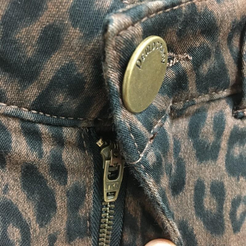 Democracy Jeans 2 Womens Brown Leopard Denim Skinny Mid Rise Ab Solution Stretch