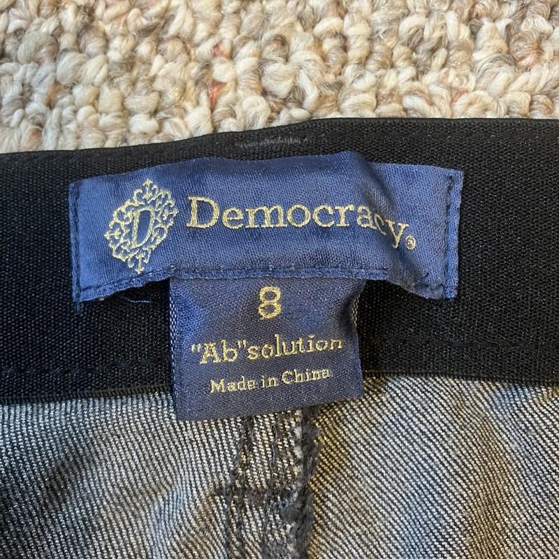 Democracy Women Absolution Denim Jeans Size 8 Stretch Black Glitter Sparkle Fray