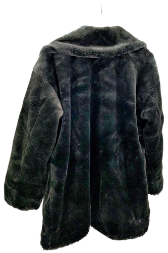 Democracy Women's Faux Fur Jacket W Patch Pockets Black