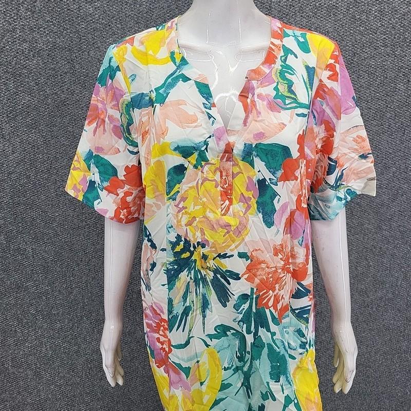 Denim Co Beach Womens Printed Quick Dry Woven Summer Cover Up Dress Large Size
