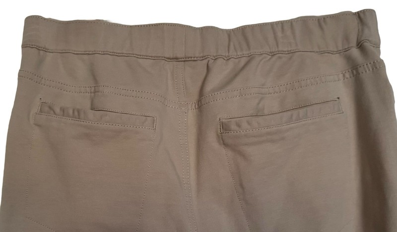 Denim & Co. Comfy Knit Denim Slim Leg 5-Pocket Ankle Jeans Khaki Tan Size 8